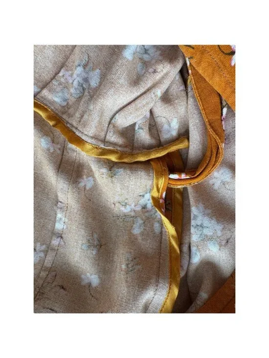 Kul Kate Handmade Mustard Floral Wrap Dress - Medium - Picture 10 of 11